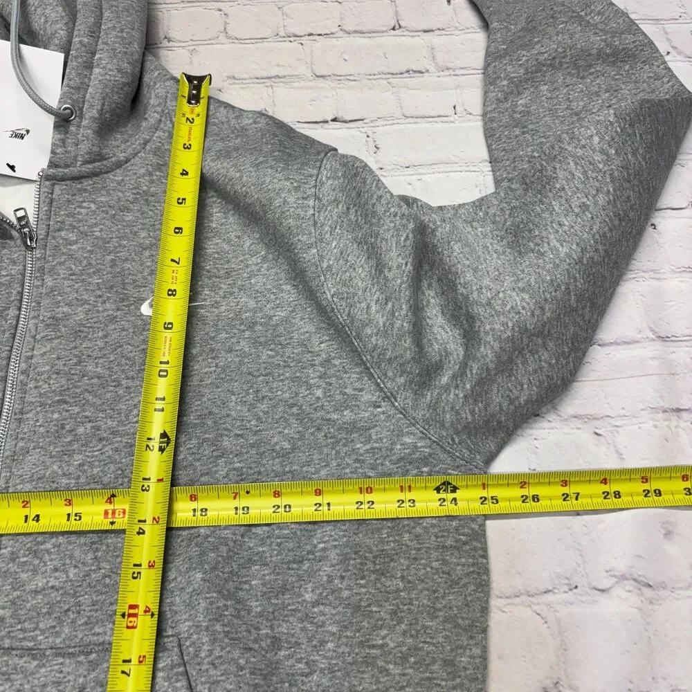 NWT Nike Men Club Fleece Full Zip Hoodie Size XL X-Large Gray C130 -16